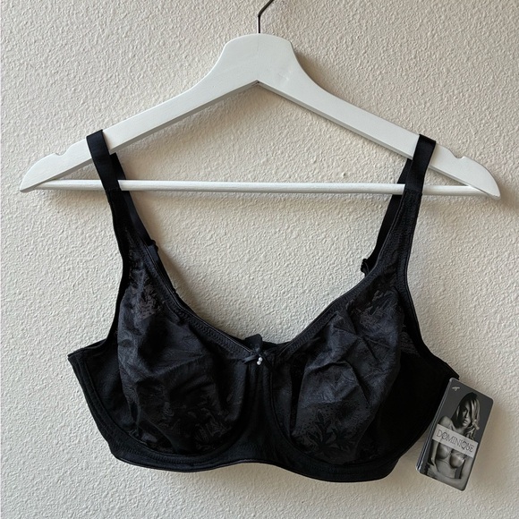 NWT Dominique Lila Everyday Lace Minimizer Bra 7001 in Black (Size: 34D) - Picture 3 of 14